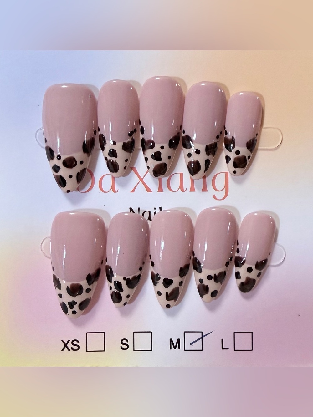 Premium Pink Leopard Print Press-On Dog Nails